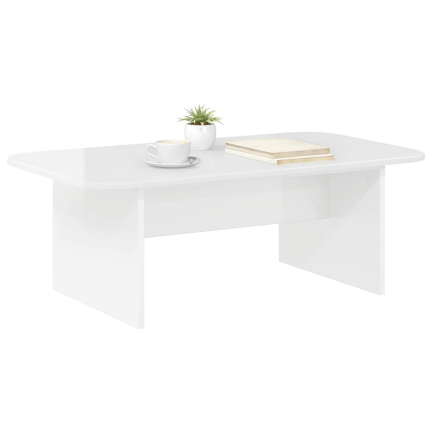 vidaXL Coffee Table High Gloss White 93 x 53 x 33 cm Engineered Wood