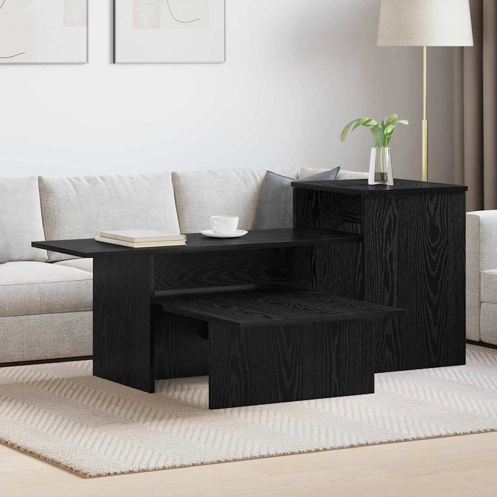 vidaXL Console Table Black Oak 91.5 x 35 x 38.5 cm Engineered Wood