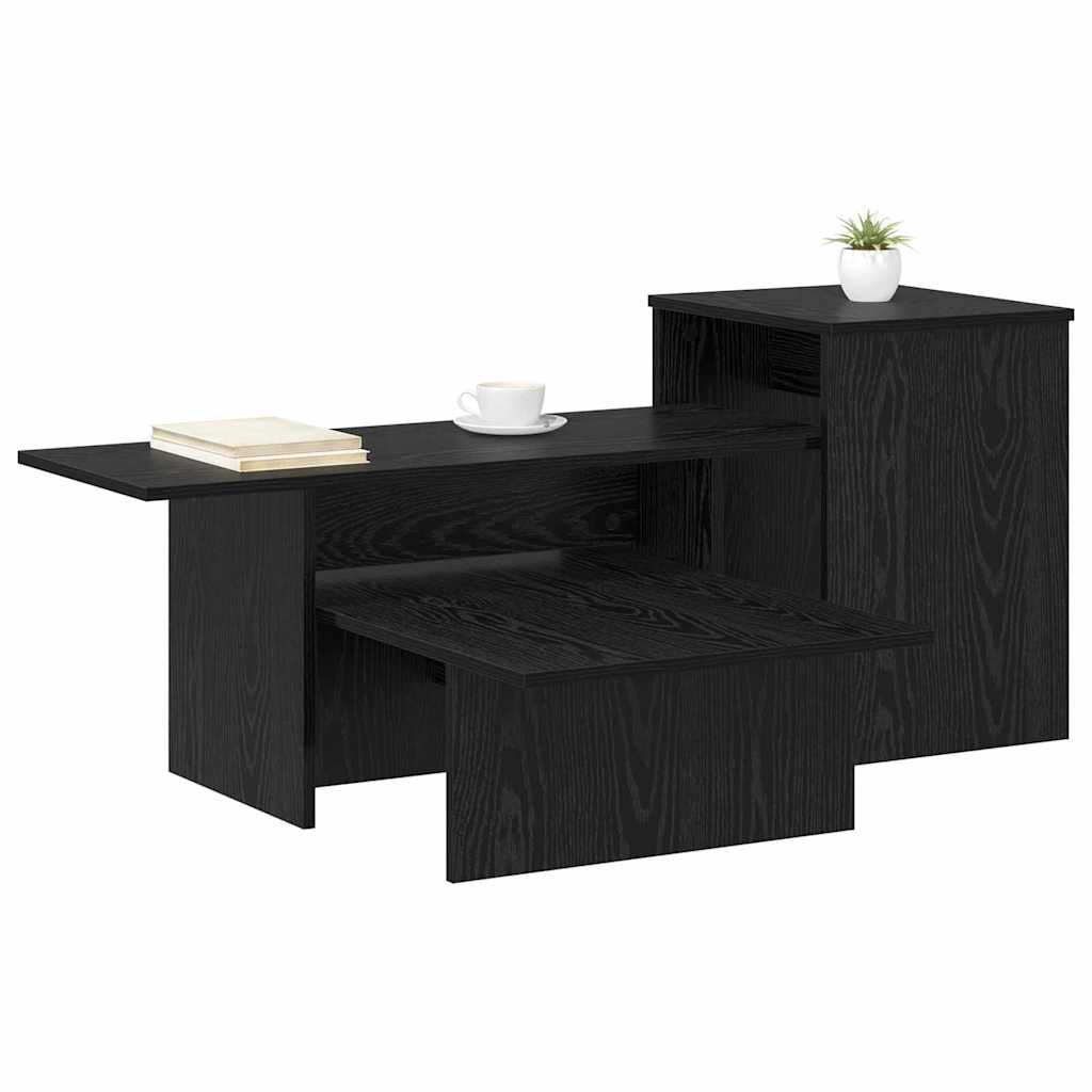 vidaXL Console Table Black Oak 91.5 x 35 x 38.5 cm Engineered Wood