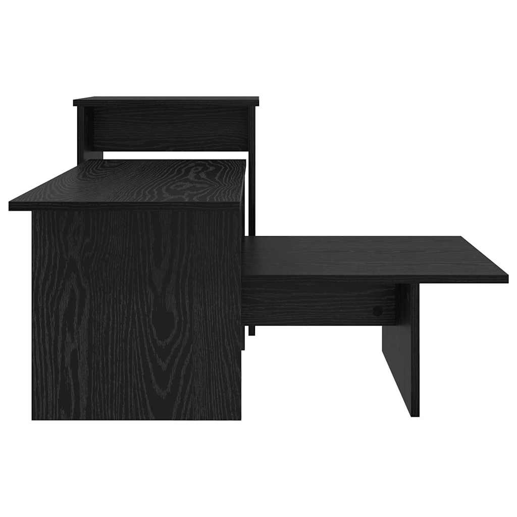 vidaXL Console Table Black Oak 91.5 x 35 x 38.5 cm Engineered Wood