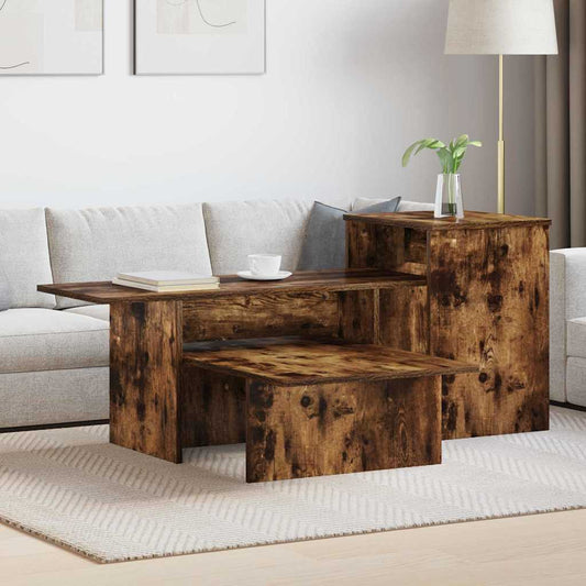 vidaXL Console Table Smoked Oak 91.5 x 35 x 38.5 cm Engineered Wood