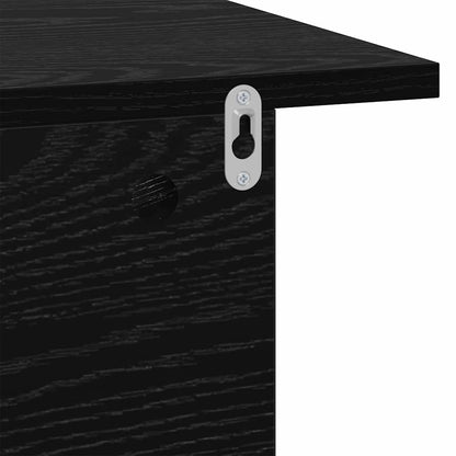 vidaXL Bedside Table 2 pcs Black Oak 40 x 30 x 25 cm Engineered Wood