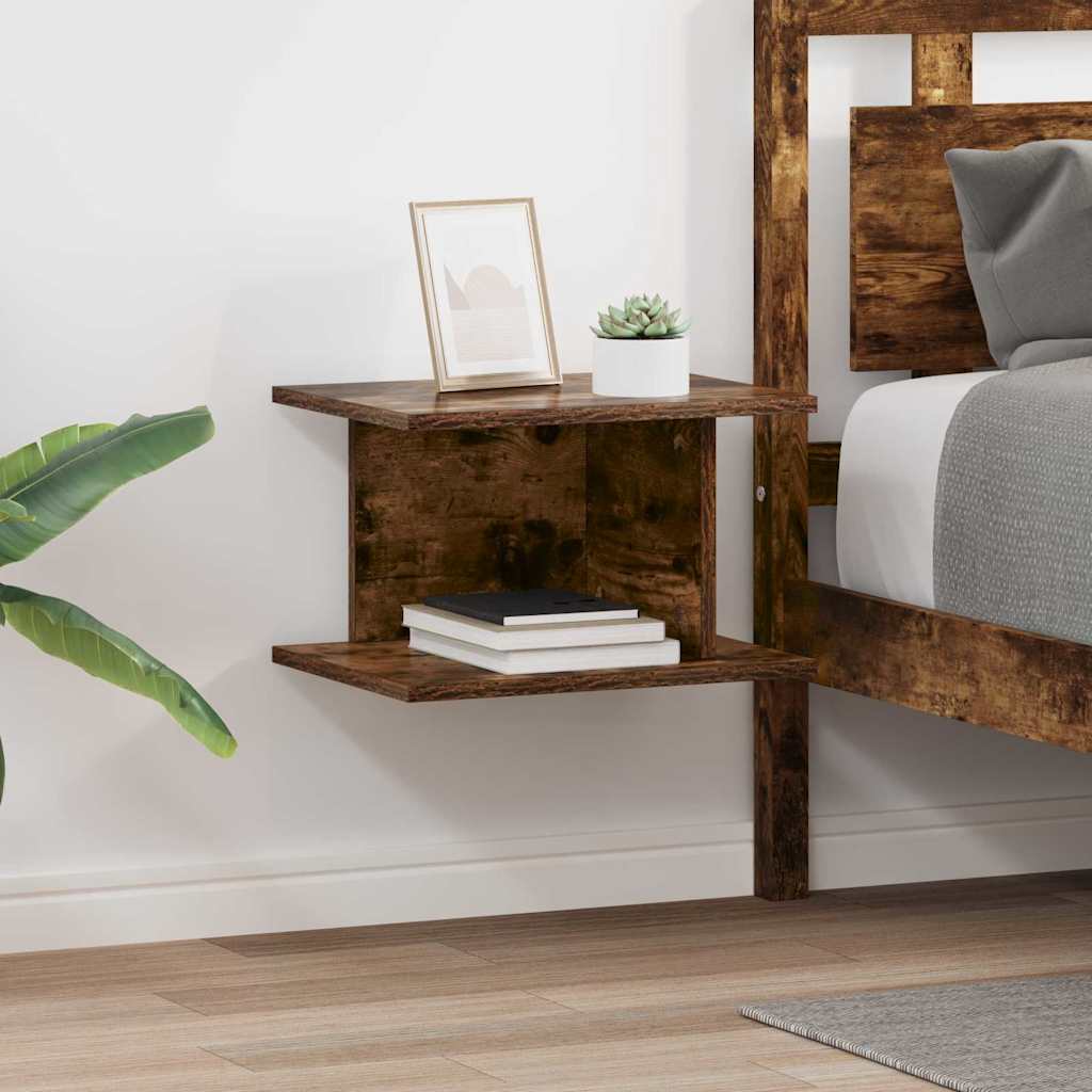 vidaXL Bedside Table 2 pcs Smoked Oak 40 x 30 x 25 cm Engineered Wood