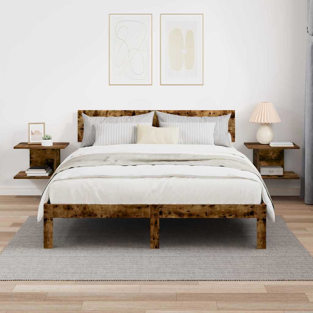 vidaXL Bedside Table 2 pcs Smoked Oak 40 x 30 x 25 cm Engineered Wood