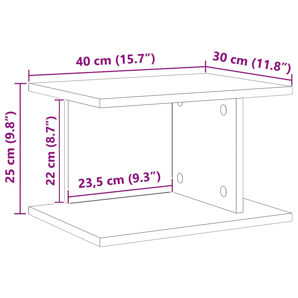 vidaXL Bedside Table Artisan Oak 40 x 30 x 25 cm Engineered Wood