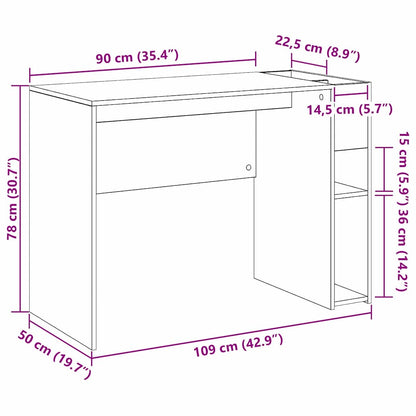 vidaXL Desk Old Wood 109 x 50 x 78 cm Engineered Wood