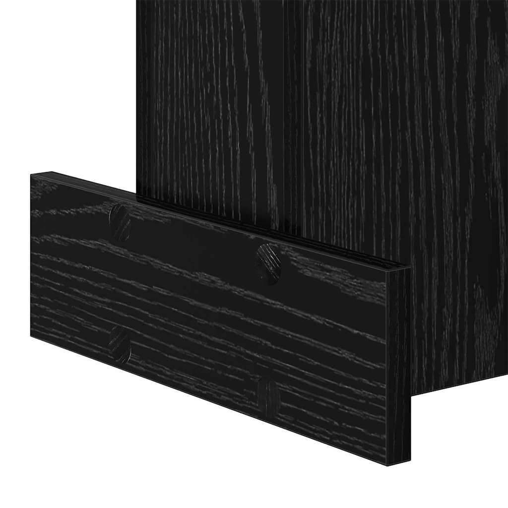 vidaXL End Table Black Oak 35.5 x 35 x 40 cm Engineered Wood