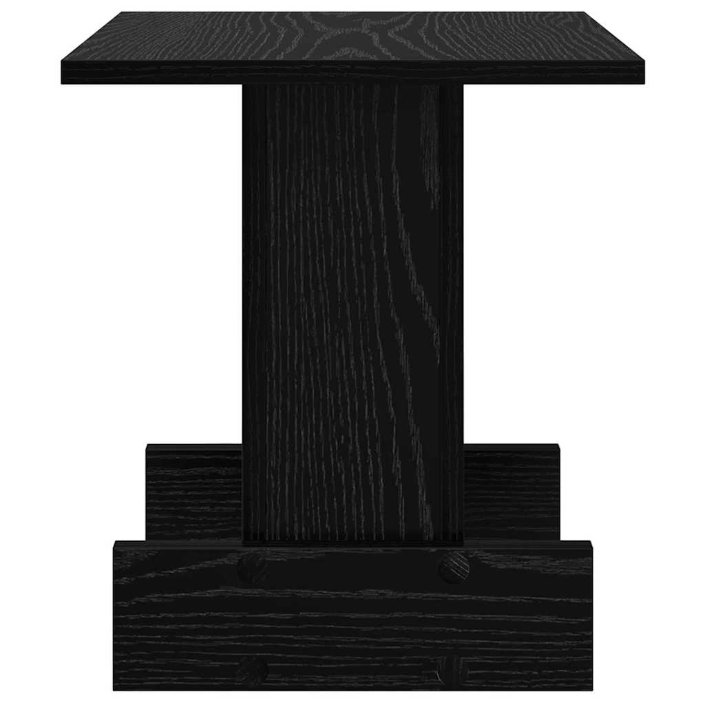 vidaXL End Table Black Oak 35.5 x 35 x 40 cm Engineered Wood