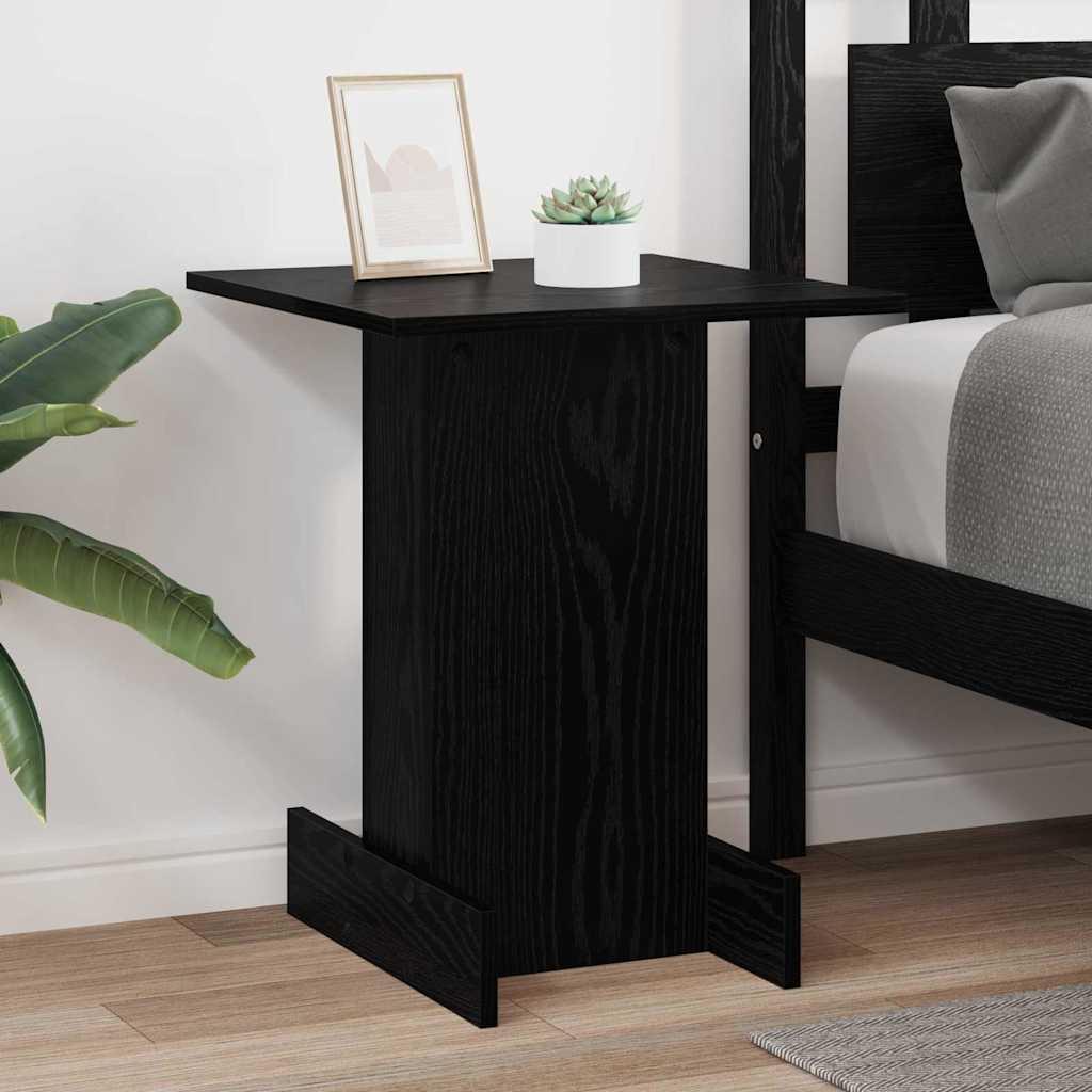 vidaXL End Table Black Oak 44.5 x 45 x 55 cm Engineered Wood