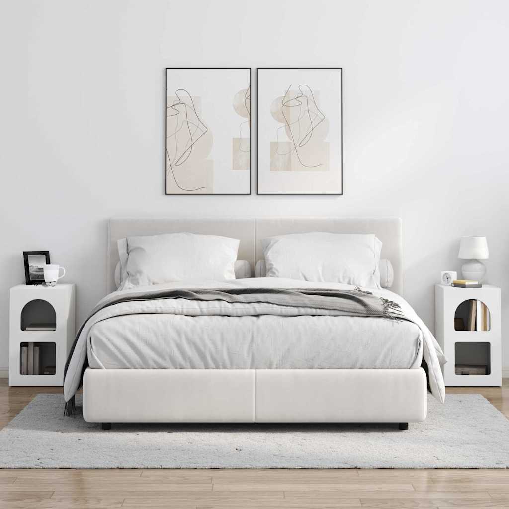vidaXL Bedside Table ELST 2 pcs White 29.5 x 33.5 x 50 cm