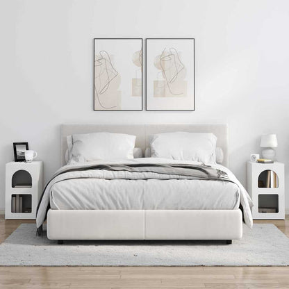 vidaXL Bedside Table ELST 2 pcs White 29.5 x 33.5 x 50 cm