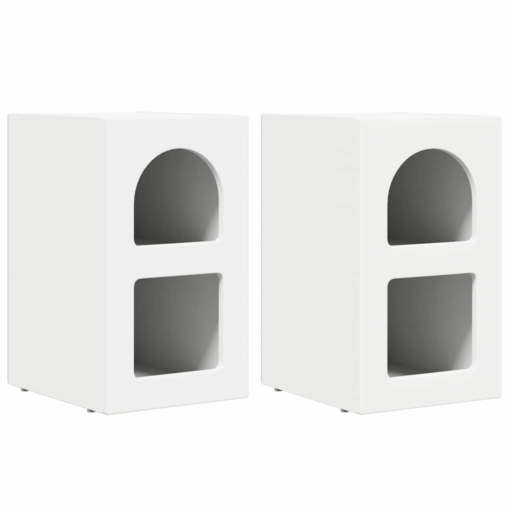 vidaXL Bedside Table ELST 2 pcs White 29.5 x 33.5 x 50 cm