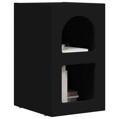 vidaXL Bedside Table ELST Black 29.5 x 33.5 x 50 cm Engineered Wood