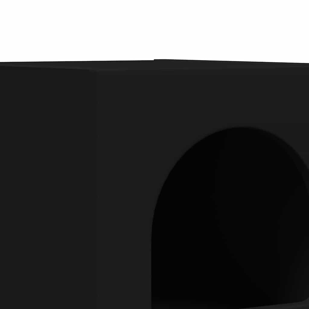 vidaXL Bedside Table ELST 2 pcs Black 29.5 x 33.5 x 50 cm