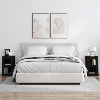 vidaXL Bedside Table ELST 2 pcs Black 29.5 x 33.5 x 50 cm