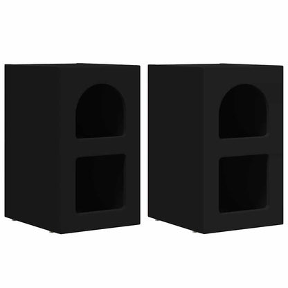 vidaXL Bedside Table ELST 2 pcs Black 29.5 x 33.5 x 50 cm
