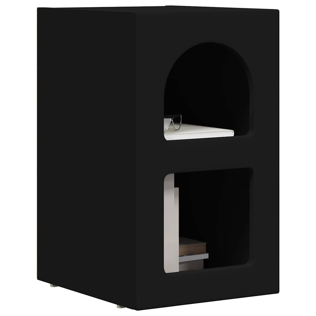 vidaXL Bedside Table ELST 2 pcs Black 29.5 x 33.5 x 50 cm