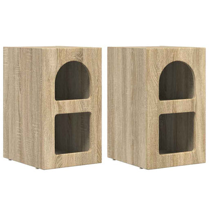 vidaXL Bedside Table ELST 2 pcs Sonoma Oak 29.5 x 33.5 x 50 cm