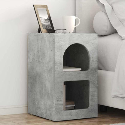 vidaXL Bedside Table ELST 2 pcs Concrete Grey 29.5 x 33.5 x 50 cm