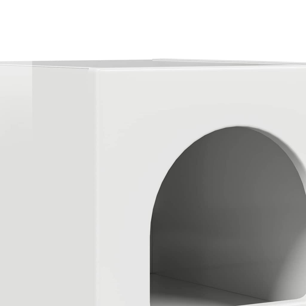 vidaXL Bedside Table ELST High Gloss White 29.5 x 33.5 x 50 cm
