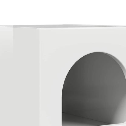 vidaXL Bedside Table ELST High Gloss White 29.5 x 33.5 x 50 cm