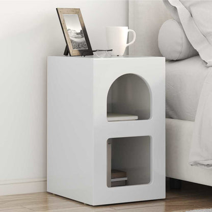 vidaXL Bedside Table ELST High Gloss White 29.5 x 33.5 x 50 cm