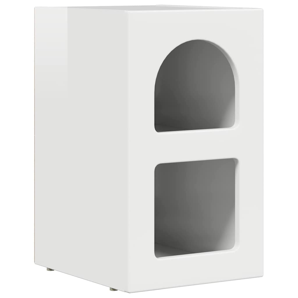 vidaXL Bedside Table ELST High Gloss White 29.5 x 33.5 x 50 cm