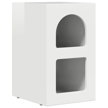 vidaXL Bedside Table ELST High Gloss White 29.5 x 33.5 x 50 cm