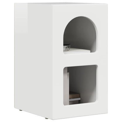 vidaXL Bedside Table ELST High Gloss White 29.5 x 33.5 x 50 cm