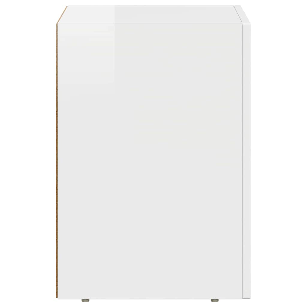 vidaXL Bedside Table ELST High Gloss White 29.5 x 33.5 x 50 cm