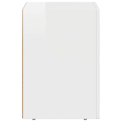 vidaXL Bedside Table ELST High Gloss White 29.5 x 33.5 x 50 cm