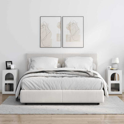 vidaXL Bedside Table ELST 2 pcs High Gloss White 29.5 x 33.5 x 50 cm