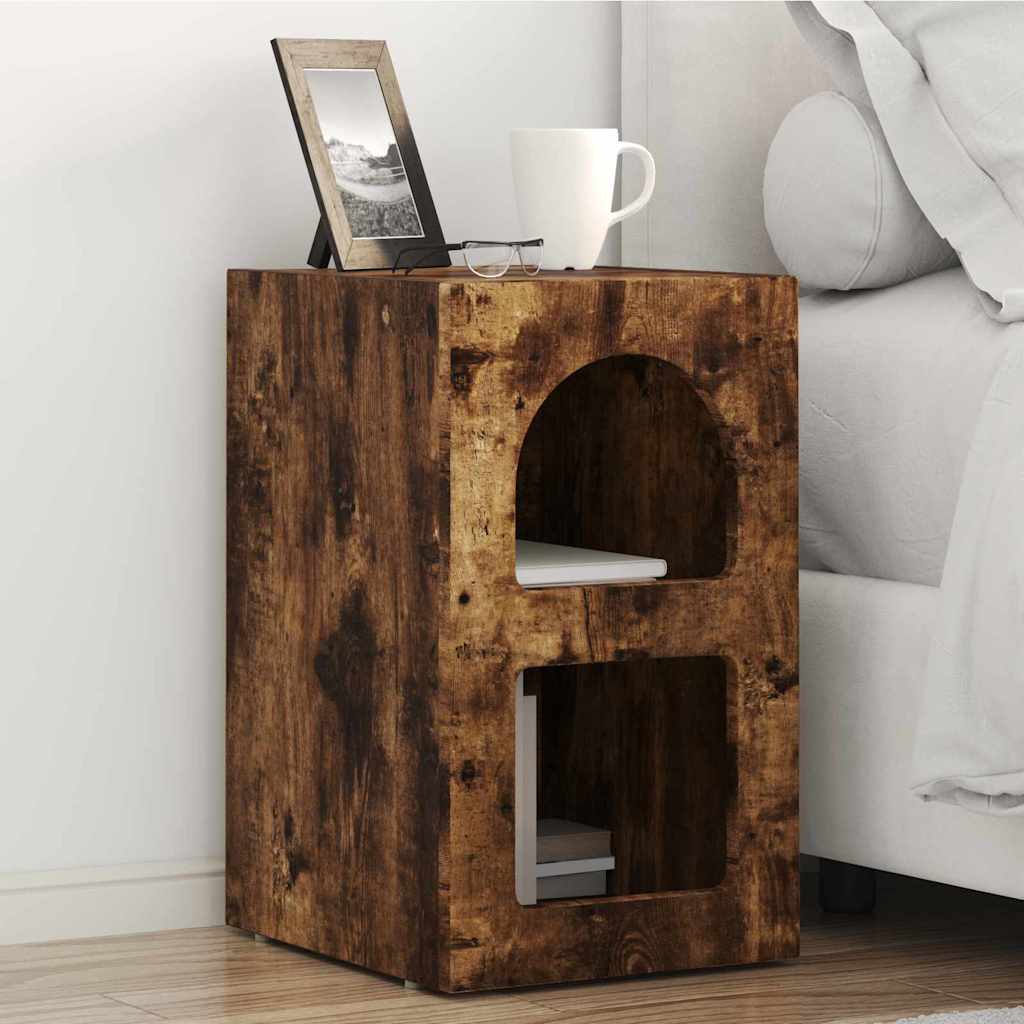 vidaXL Bedside Table ELST Smoked Oak 29.5 x 33.5 x 50 cm