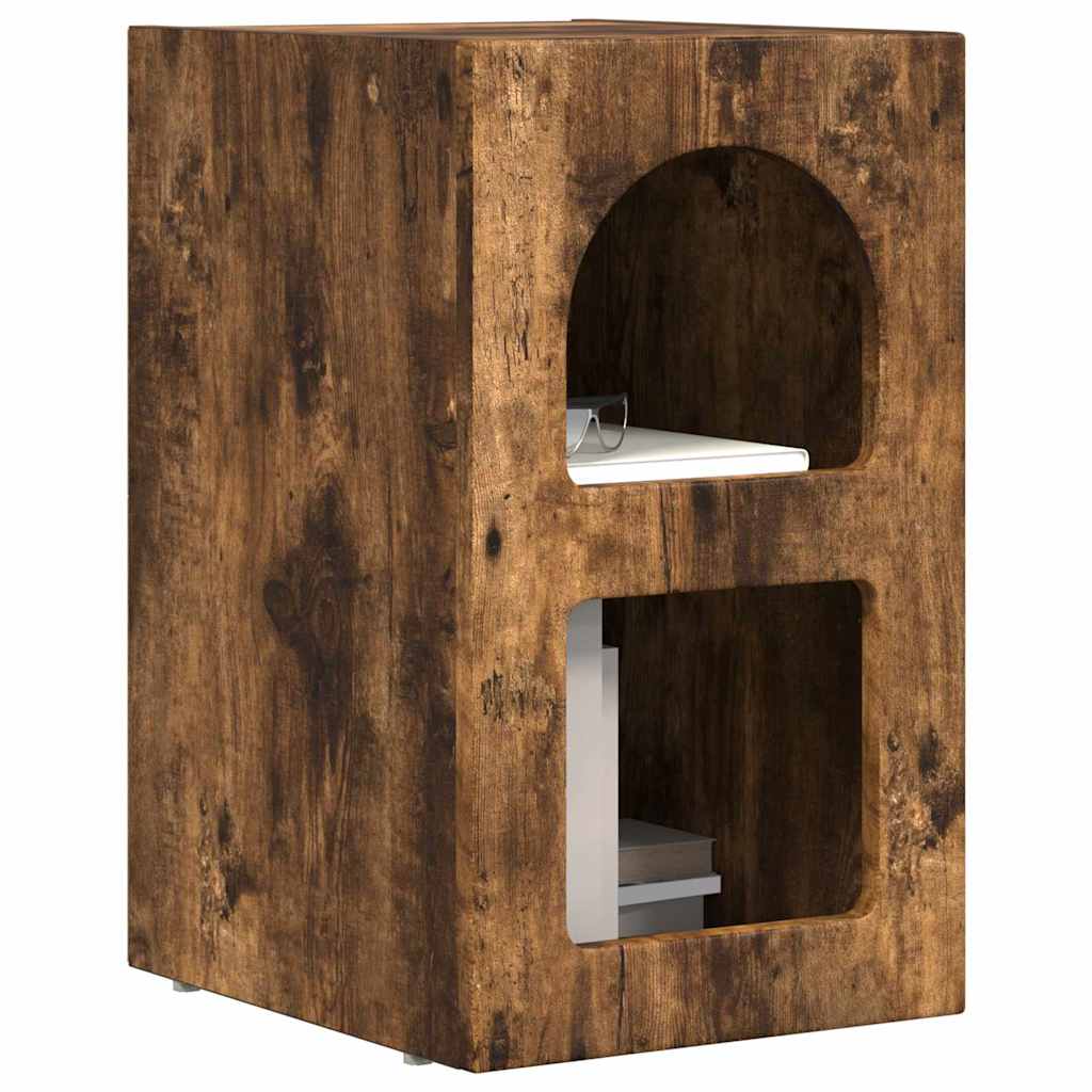 vidaXL Bedside Table ELST Smoked Oak 29.5 x 33.5 x 50 cm