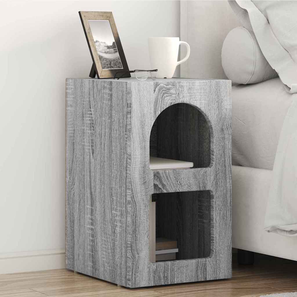 vidaXL Bedside Table ELST Grey Sonoma 29.5 x 33.5 x 50 cm