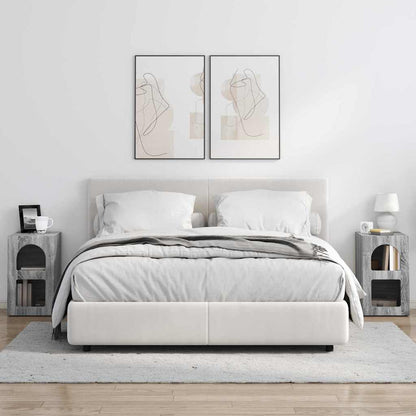 vidaXL Bedside Table ELST 2 pcs Grey Sonoma 29.5 x 33.5 x 50 cm