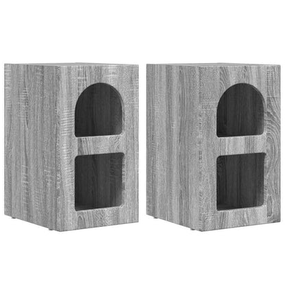 vidaXL Bedside Table ELST 2 pcs Grey Sonoma 29.5 x 33.5 x 50 cm