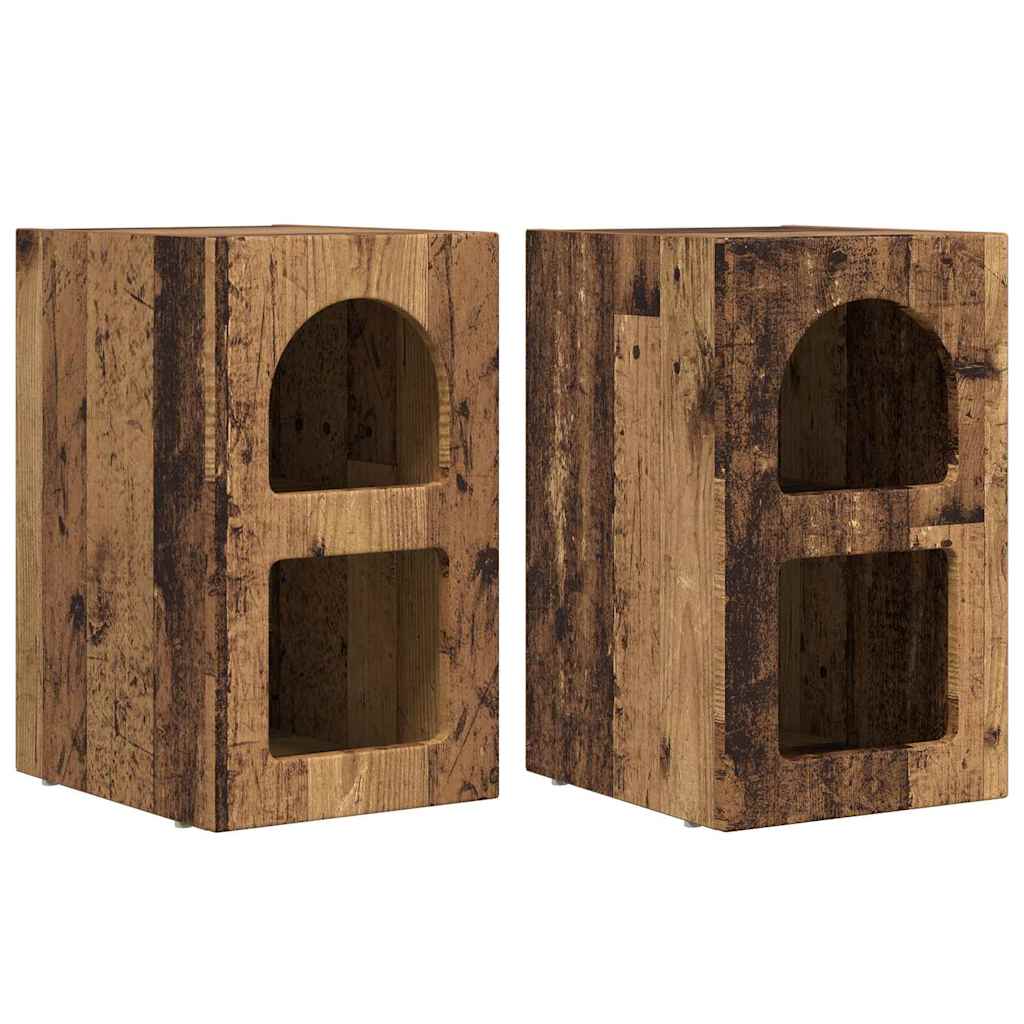 vidaXL Bedside Table ELST 2 pcs Old Wood 29.5 x 33.5 x 50 cm