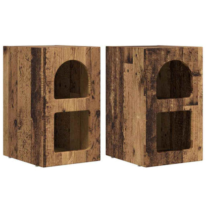 vidaXL Bedside Table ELST 2 pcs Old Wood 29.5 x 33.5 x 50 cm