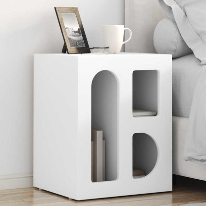vidaXL Bedside Table White 40 x 35 x 50 cm Engineered Wood