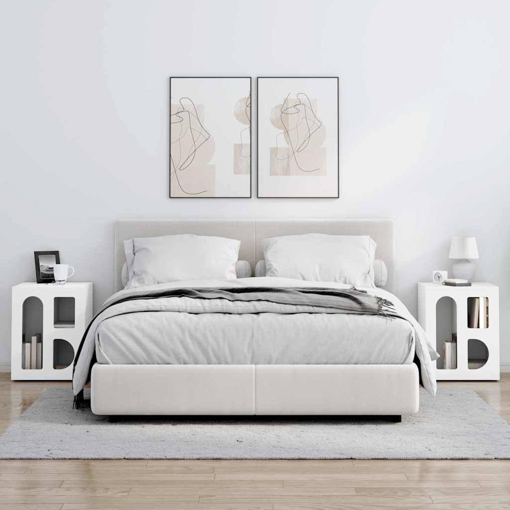 vidaXL Bedside Table ELST 2 pcs White 40 x 35 x 50 cm Engineered Wood