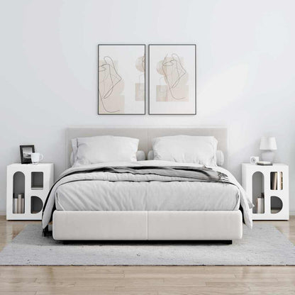vidaXL Bedside Table ELST 2 pcs White 40 x 35 x 50 cm Engineered Wood