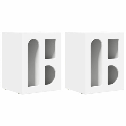 vidaXL Bedside Table ELST 2 pcs White 40 x 35 x 50 cm Engineered Wood