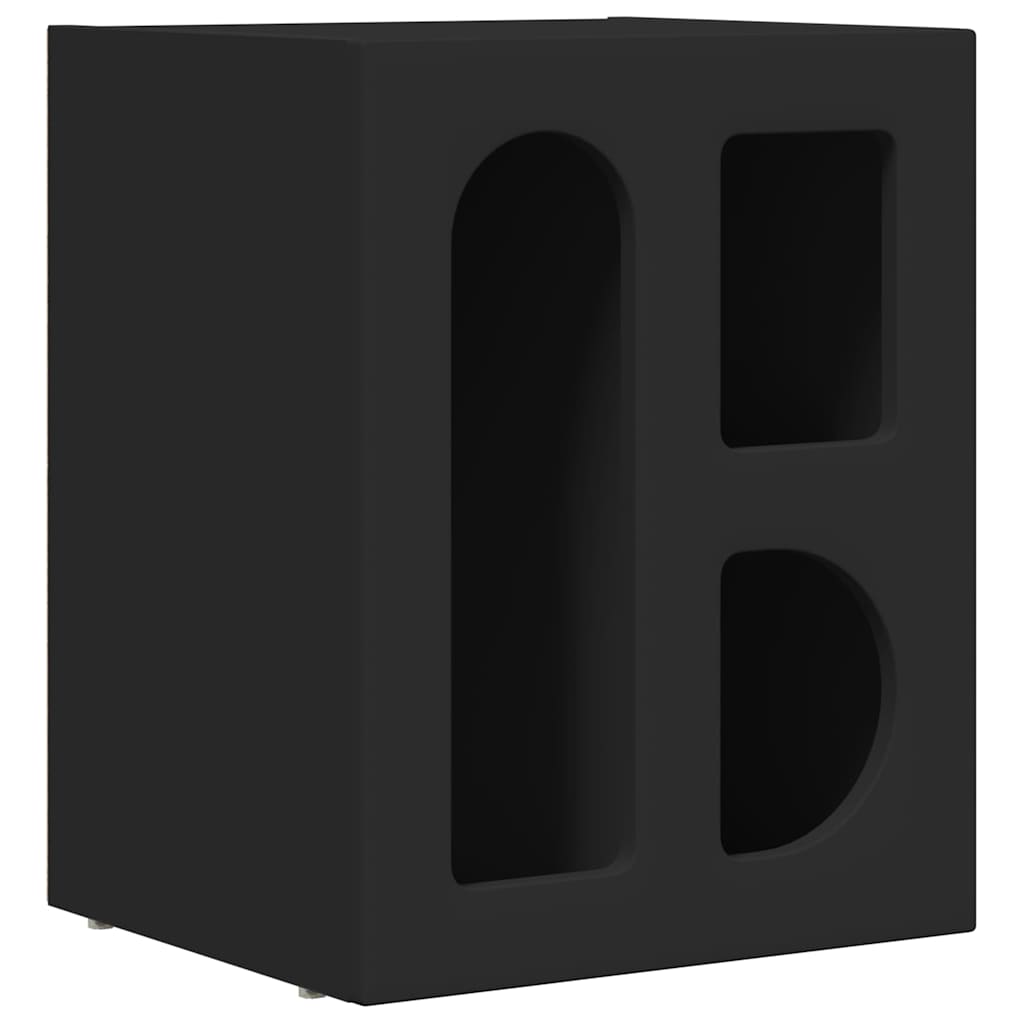 vidaXL Bedside Table ELST Black 40 x 35 x 50 cm Engineered Wood