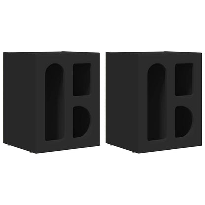 vidaXL Bedside Table ELST 2 pcs Black 40 x 35 x 50 cm Engineered Wood