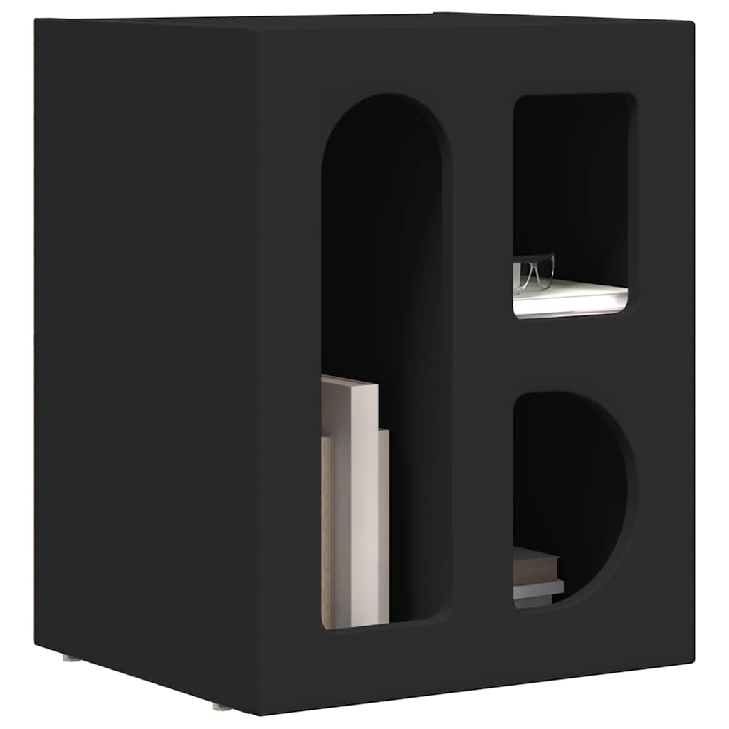 vidaXL Bedside Table ELST 2 pcs Black 40 x 35 x 50 cm Engineered Wood