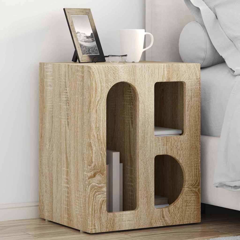 vidaXL Bedside Table ELST Sonoma Oak 40 x 35 x 50 cm Engineered Wood