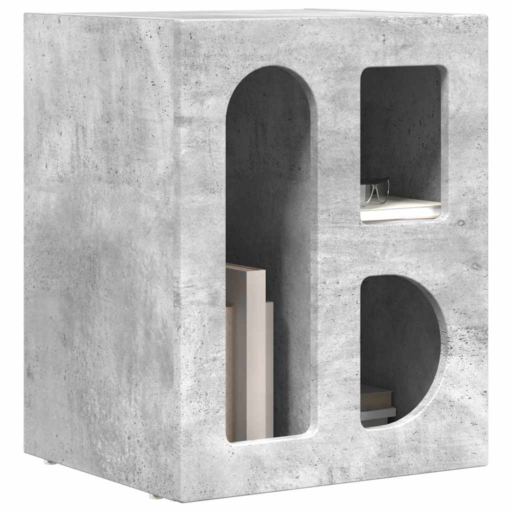 vidaXL Bedside Table ELST Concrete Grey 40 x 35 x 50 cm