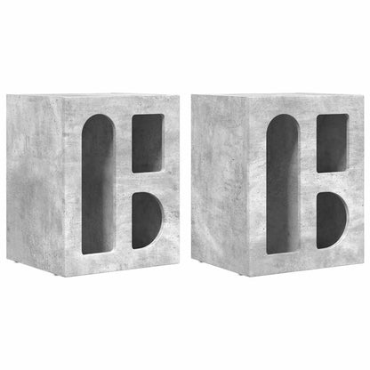 vidaXL Bedside Table ELST 2 pcs Concrete Grey 40 x 35 x 50 cm