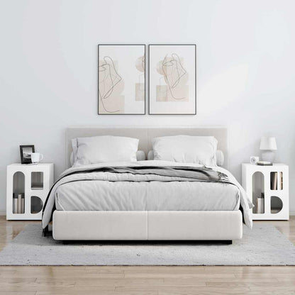 vidaXL Bedside Table 2 pcs High Gloss White 40 x 35 x 50 cm